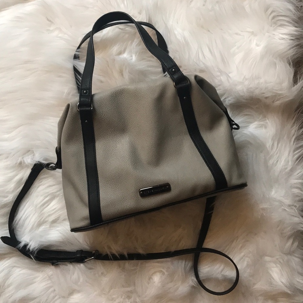 STEVE MADDEN Slouchy Black & Grey Satchel Bag